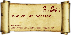 Henrich Szilveszter névjegykártya